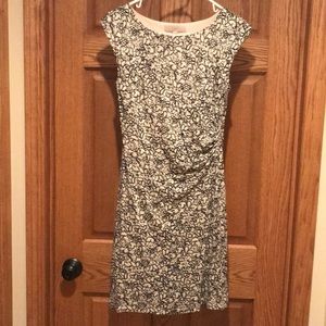 Loft black & white print dress